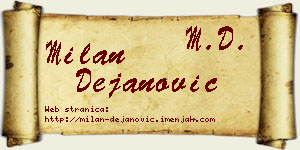 Milan Dejanović vizit kartica